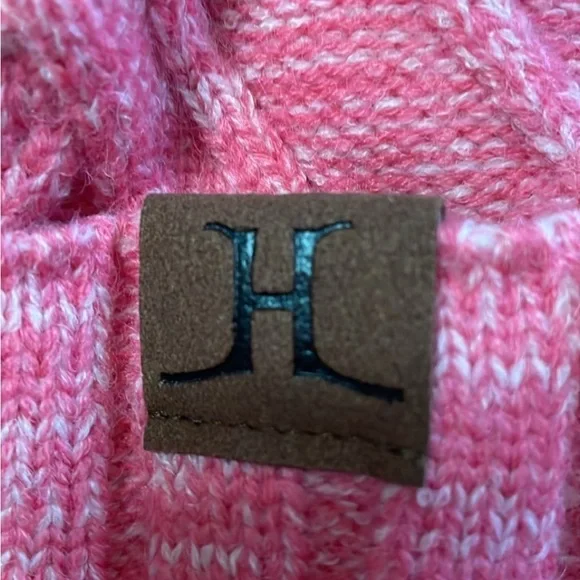 Pink Knit Hat and Mittens Set with Faux Fur Trim - Picture 3 of 6